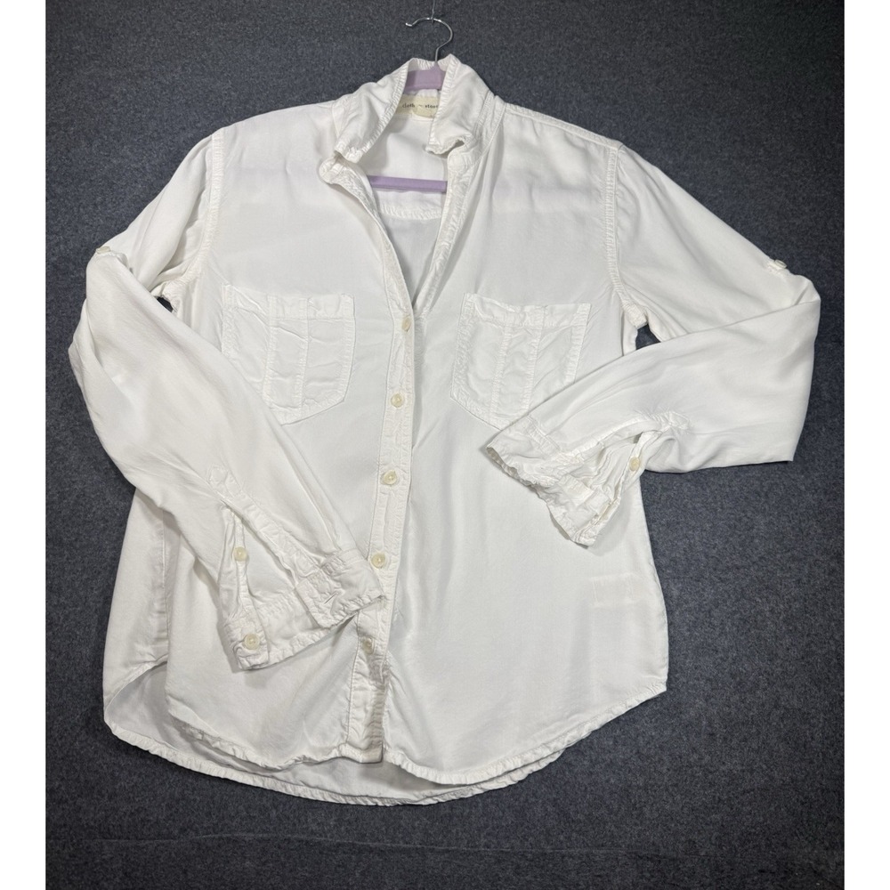 Cloth & Stone White Tencel Button Down Shirt Size S